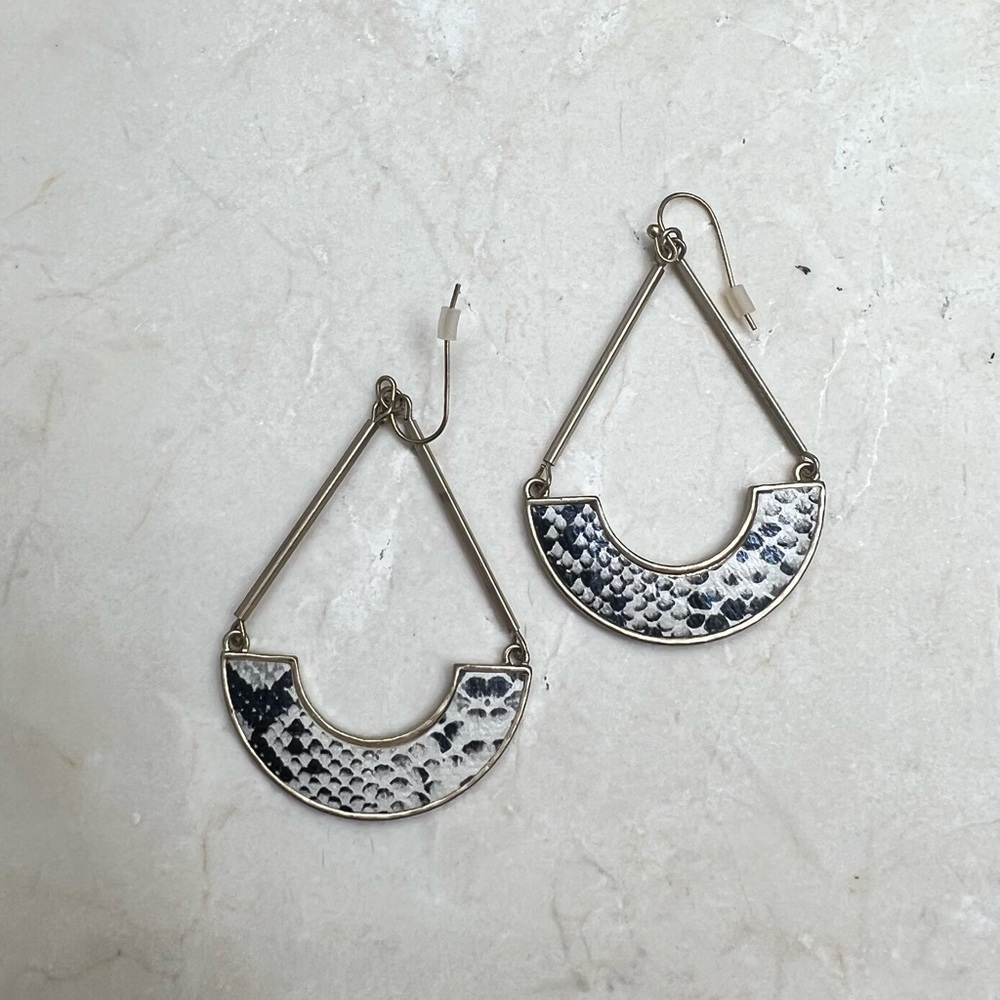 Gold & snake print earrings